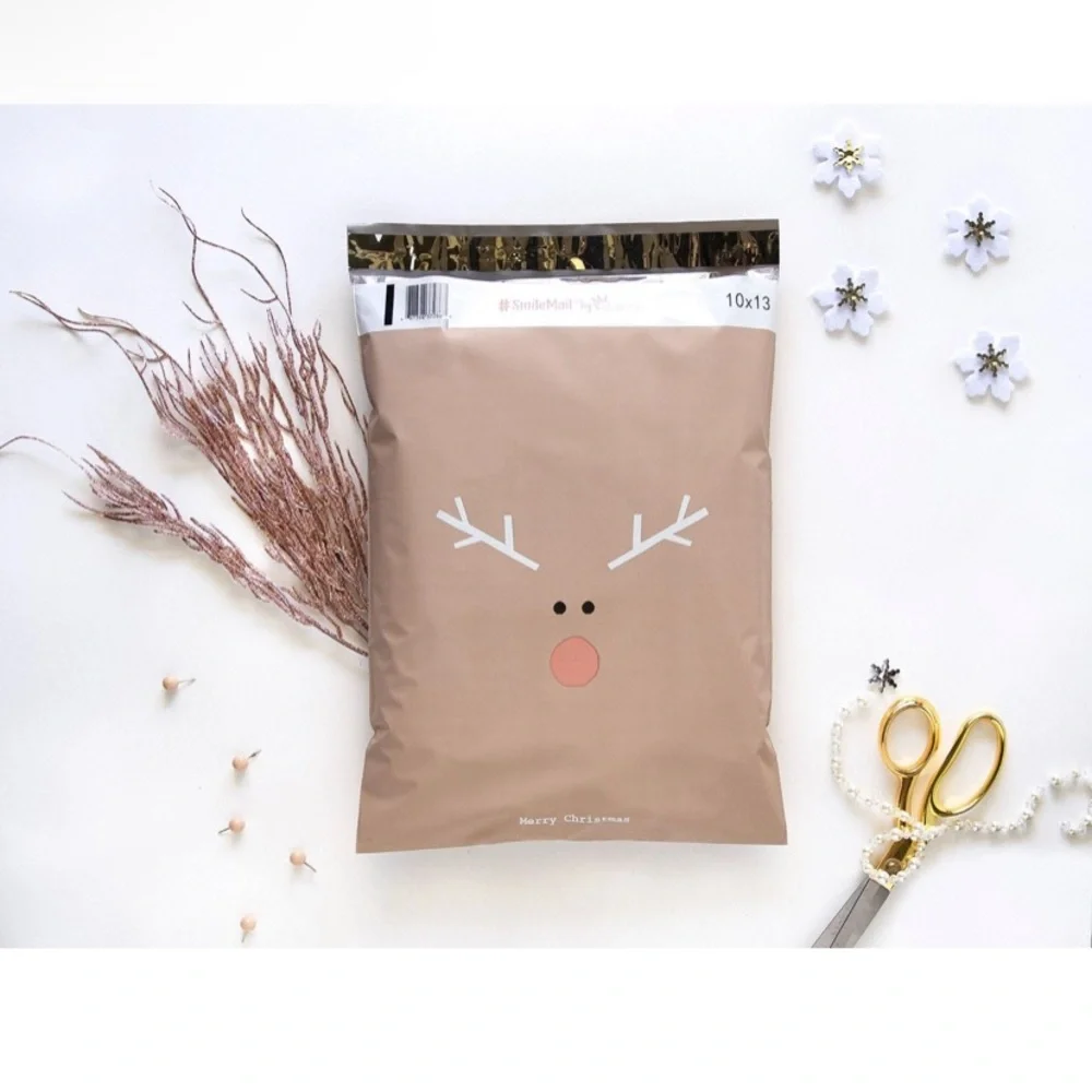 Reindeer Design Polymailer, 10x13, Set of 25!